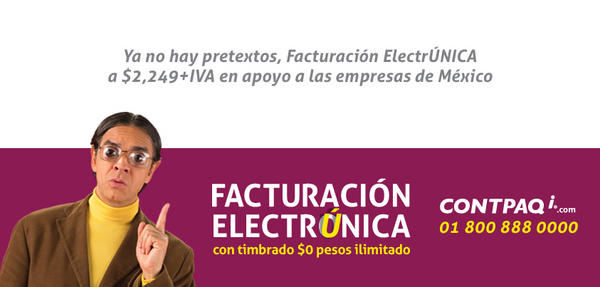 CONTPAQi's tweet image. Ya no hay pretextos para sumarse a la Factura ElectrÚNICA. El Maestro Armando hoyos lo recomiendo desde CONTPAQ i.