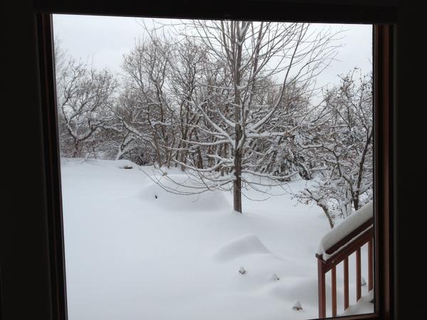 View out the window at my in-laws. Skiing is going to be good in UT!