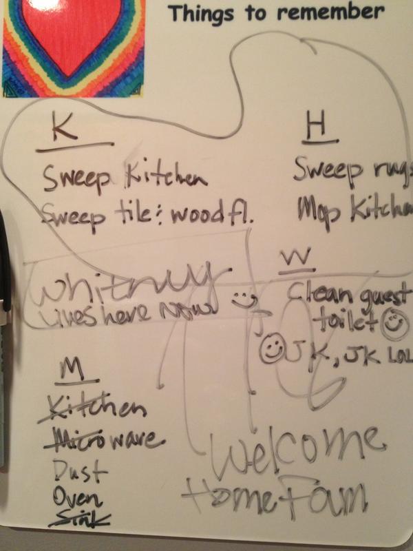 whitbroughton's tweet image. Guess I am officially a member of the Jones family #choreboard #thanksmom @SomeHaleyMagic