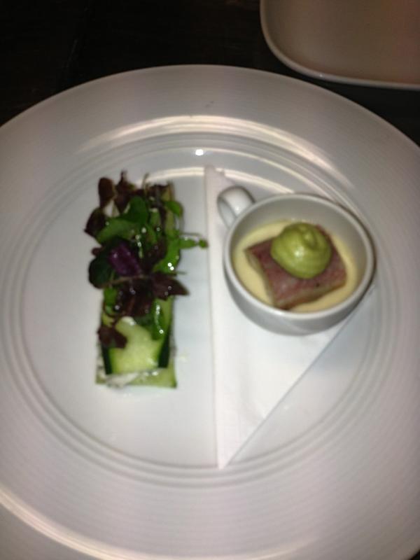 PastryDanny92's tweet photo. Papa goose “High Tea"
Cucumber &amp; spanner crab sandwich
Smoked eel custard, avocado mousse and shiso. http://t.co/zdSvXeUy