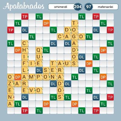 OrhiMendi's tweet photo. orhimendi venció a mafersanlei (204 - 97) @Apalabrados #EtermaxGames http://t.co/c3wl5O82