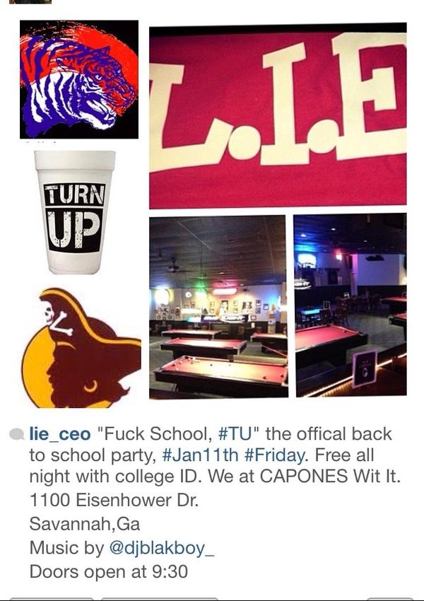 GAFollowersSSU's tweet photo. The offical back to school party, #Jan11th 
1100 Eisenhower Dr.
Savannah,Ga 
Music by DJ BlackBoy
Doors open at 9:30 http://t.co/BArAXFBI