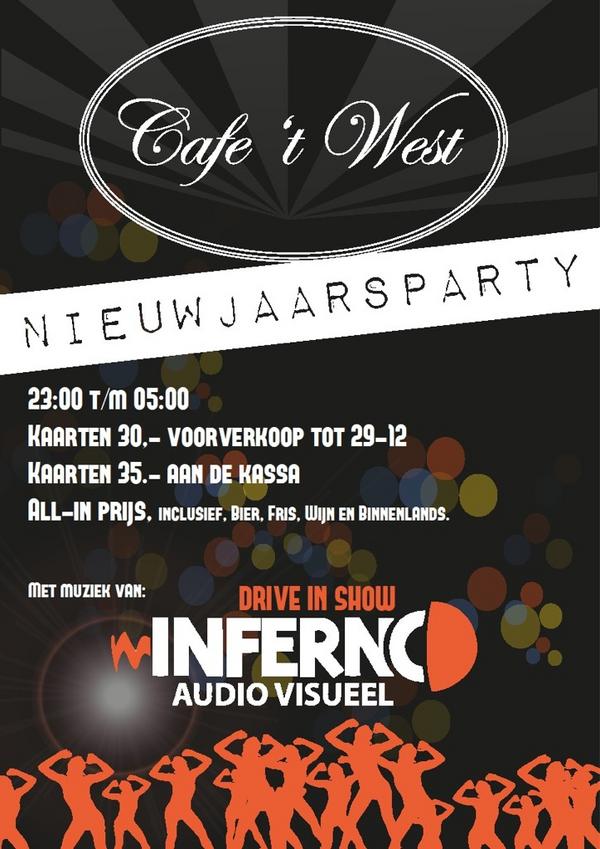 cafetwest's tweet photo. Heb jij al kaarten voor de #nieuwjaarsparty #noordwolde 
30.- all in* http://t.co/Ic7gS0So