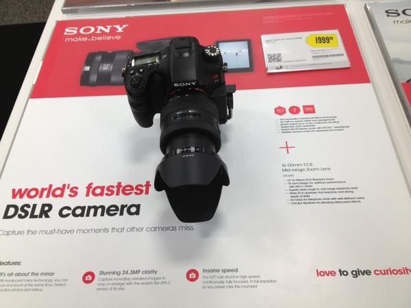 NanoPixelStudio's tweet photo. Played with the new Sony A77 in BestBuy today. Nice job Sony! #SonyA77 http://t.co/a0jeYf1T