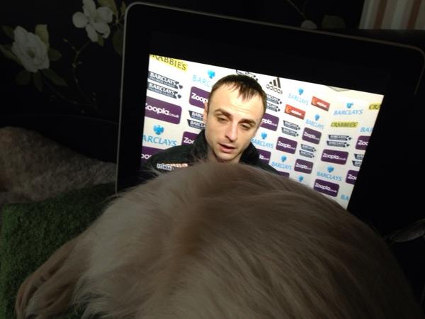 GavWonna's tweet image. Man of the Match #Berbatov checking out my dogs Bum! #Boogles