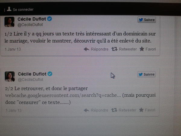 jocekisse's tweet image. #Duflot vraiment rien a faire !!! Cas de le dire, ivre, fouille les poubelles ;))) le #webcache.google