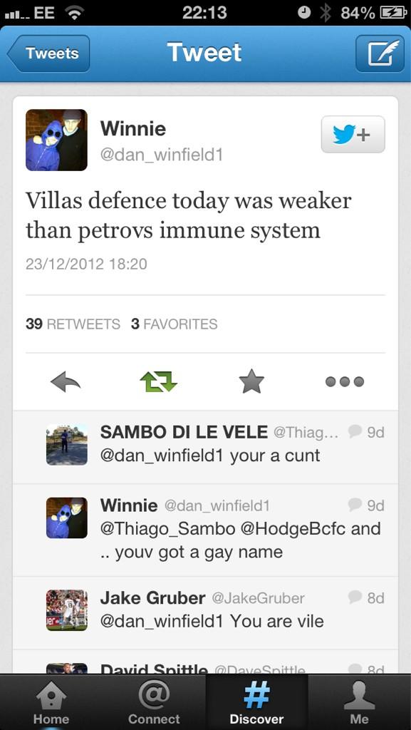 maddyxfield's tweet photo. @AVFCBlog get this twisted individual off twitter!! http://t.co/WkkdlpHX