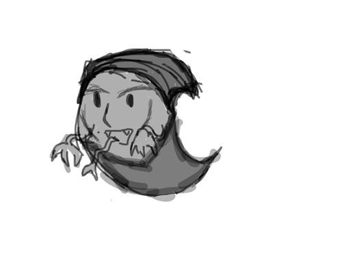 SexualPitch_'s tweet image. Someone tried to draw me as a ghost. WHY DO I LOOK LIKE A LIL CRESENT MOON