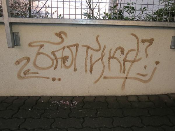 Manche sagen dem «Farbanschlag auf das Schulhaus Ammannsmatt in Sins» (Polizei Aargau) auch einfach Sprayerei...