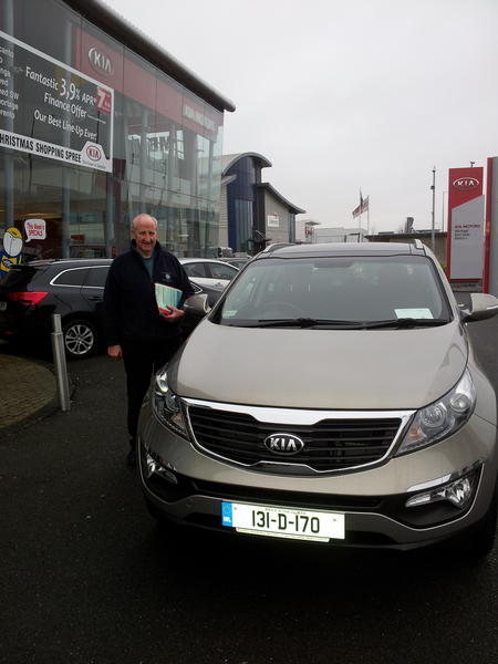 The first happy customer. Congratulations John Mulligan on your 2013 Kia Sportage.