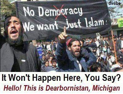 irritatedwoman's tweet photo. RT @gunning47jim: Dearborn, MI http://t.co/HyV4mN3O - sorry, Bub, this is America.