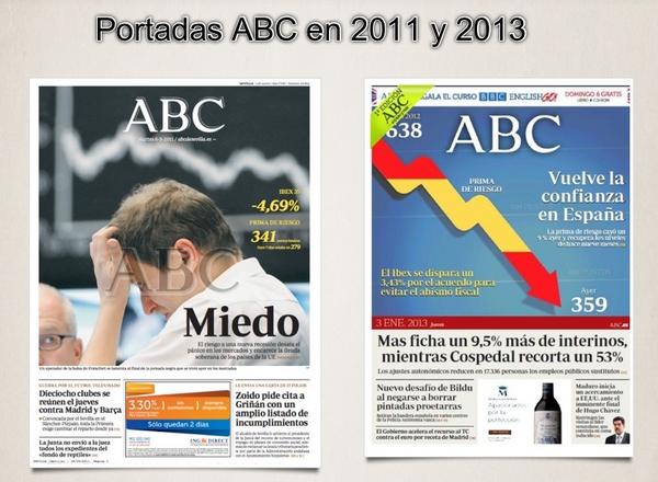 Portades d'ABC en 2011 i 2013