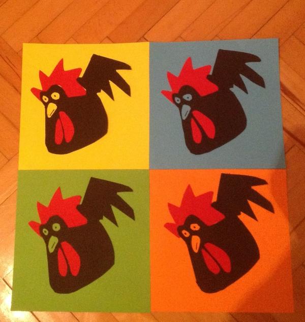 Pop Art Desenli Karma Renk Hali 80x150