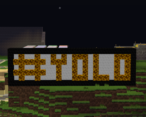 ScumbagSanta's tweet photo. Made this in my Minecraft server #YOLO http://t.co/UU5KXXfX