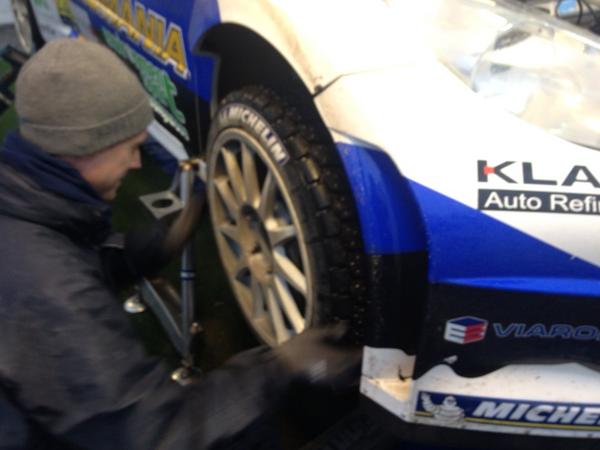 kronosracing's tweet photo. Shakedown ok, Michelin 18" studs: 2nd time, François very happy with the choice! http://t.co/lKvBVeJV
