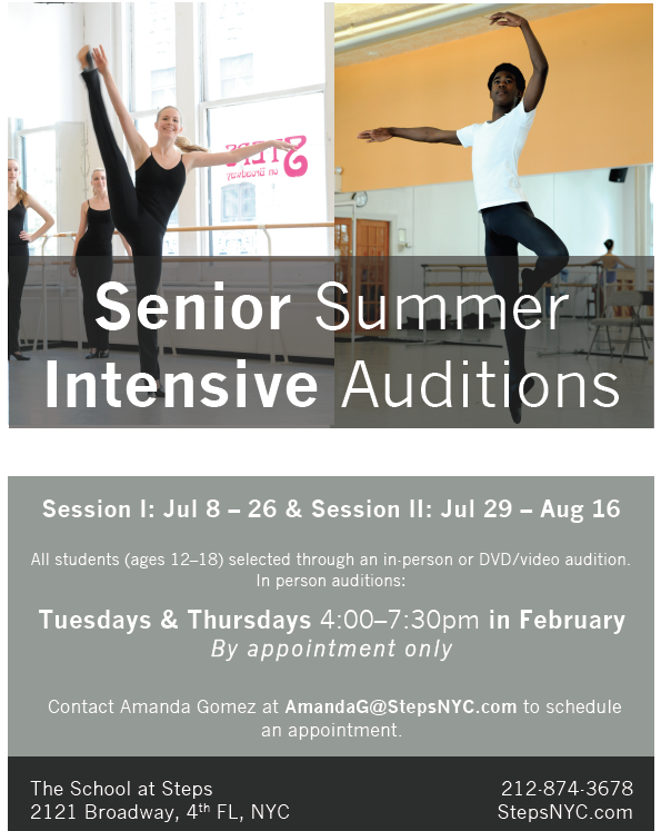 stepsyouthnyc's tweet image. Summer Senior Intensive Audition Dates Announced! #seniorintensive #summerintensive #schoolatsteps #dance