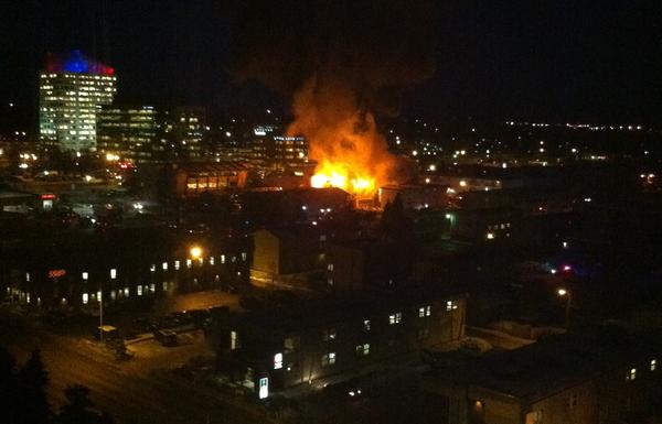 RT <a href="/adndotcom/">Anchorage Daily News</a>: Photo of this morning's fire taken from nearby high-rise - courtesy Laird McBride