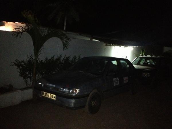 WhichWayy's tweet photo. That's it!! We made it!! We are at the finishing line at safari garden hotel in The Gambia. And we came first! Get in! http://t.co/MmAY7WKr