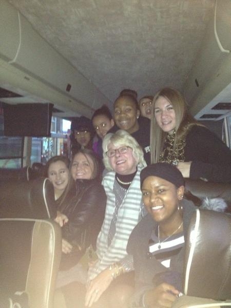 On bus waiting to debark for Time Square!