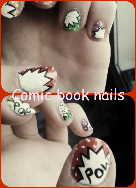 AshleyEMcIntosh's tweet photo. #comicnails http://t.co/adb7DVQl