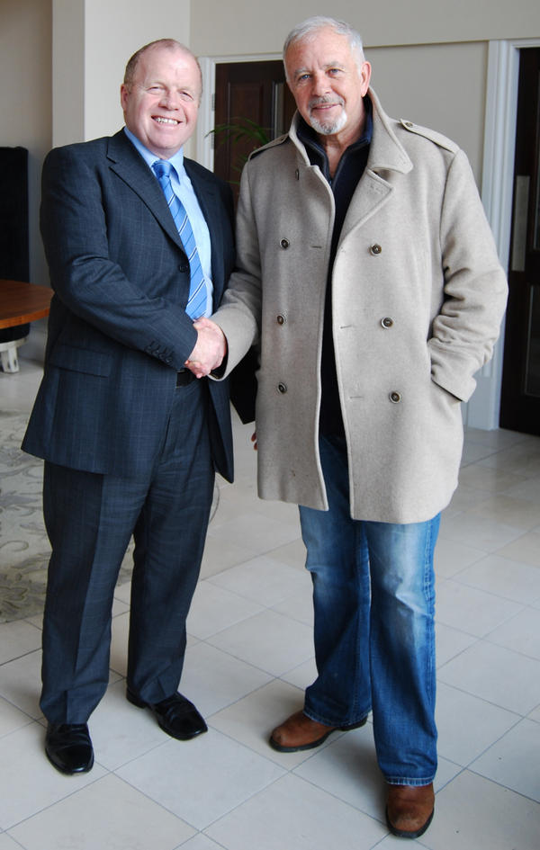 Here is our Managing Director Nick Holmes with the lovely <a href="/DavidEssexNews/">David Essex OBE</a> when he came to stay recently!