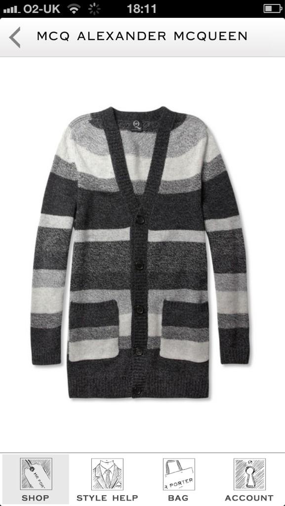 RoBox_Blog's tweet image. Alexander McQueen long striped cardi for Men! Stay warm and look cool! Now in the sale at @MRPORTERLIVE