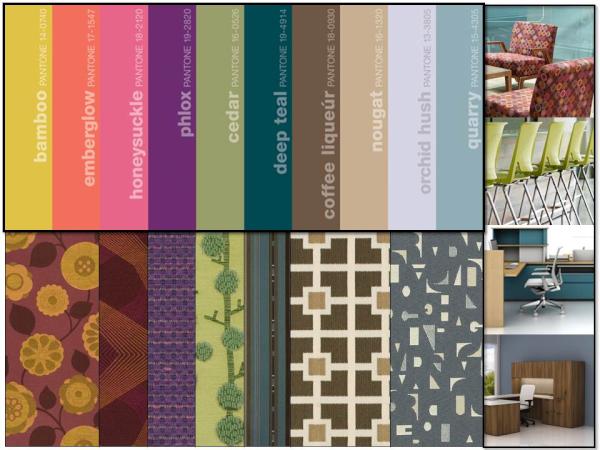 Pantone Fall 2011 colors in fabrics and office spaces
