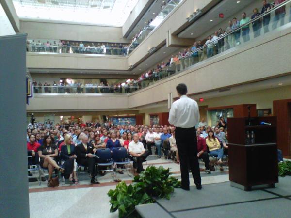 JonHuntsman's tweet photo. Thanks @usaa. Great turnout for the town hall. http://t.co/k8Jy6dyd