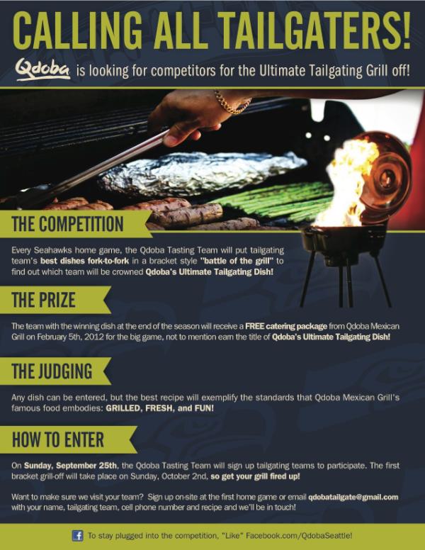 QCruiser's tweet photo. SIGN UP BEFORE SUNDAY'S GAME! Compete to win Seattle's Ultimate Tailgating Dish! @ChrisEgan5 @206sportsnut @ninja_hawk http://t.co/SHLckmAM