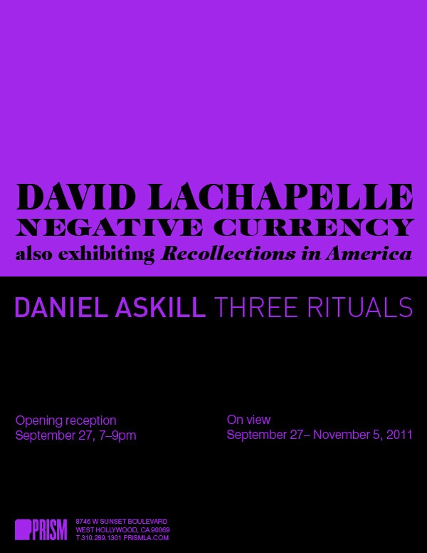 AskillProjects's tweet image. Invite attached for tomorrow's show @PRISMLA. Daniel Askill and David LaChapelle. Come say hi if you are in L.A.!