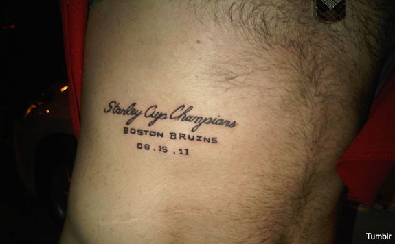 @davidpascal8 - here's Brad Marchand's StaRley Cup ChampiAns tattoo. lol