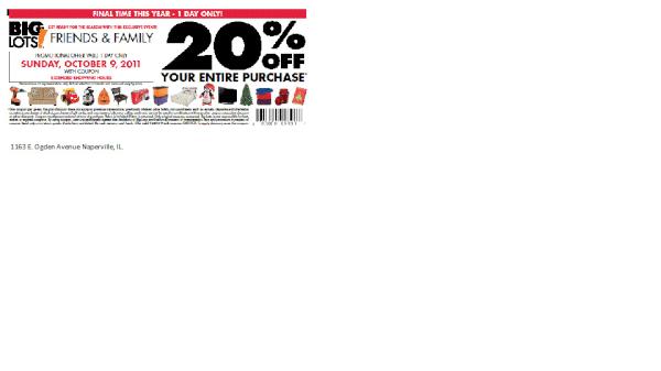 BigLots4506's tweet photo. 20% Off EVERYTHING! This Sunday, Oct. 9. http://t.co/6od7FcG5. http://t.co/mpc2QVGE