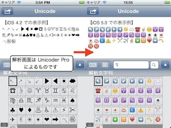iOS 5 の Unicode 新機能・追加文字（ios5） - Togetter [トゥギャッター]