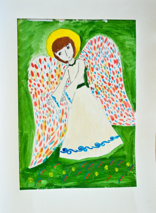 MirVery's tweet image. И снова Шарипо Мария с работой "Лучезарный ангел" (Воскресная школа Храма Пресвятой Богородицы в Рыбацком)