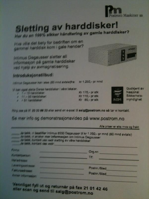 toresch's tweet image. Avslutter uka med en #spamfax. God helg!
