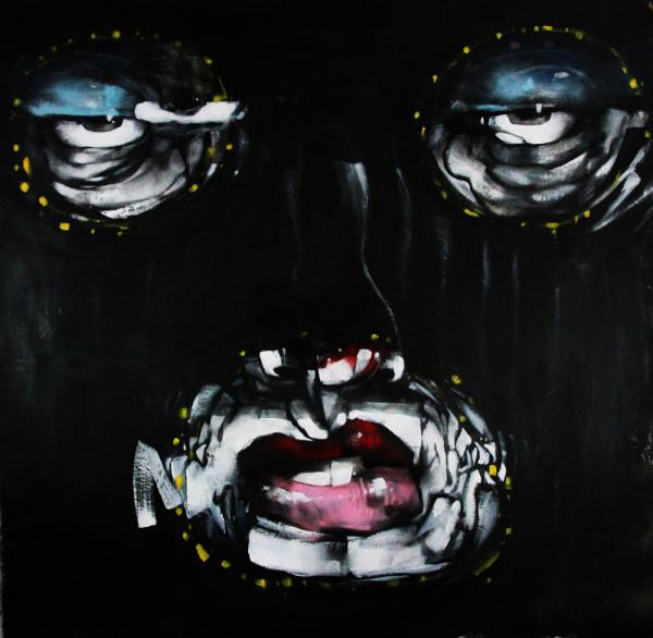 anthonyLISTER's tweet photo. just finished this painting for miami basel. 6ft square. http://t.co/qrTLCjej