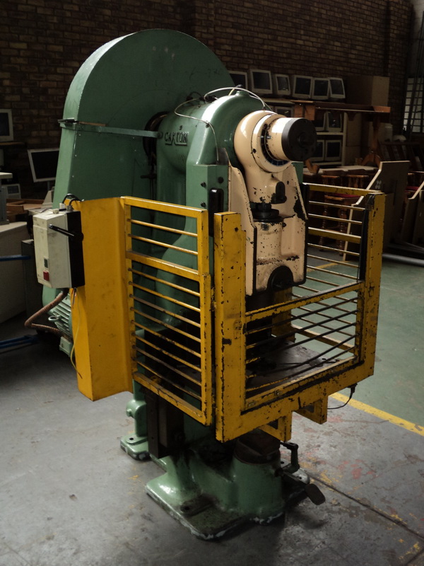 Caxton eccentric press adj stroke 8mm to 80mm, capacity 45 ton, bed 400 x 560mm, excellent condtion, R 60,000.00 + vat