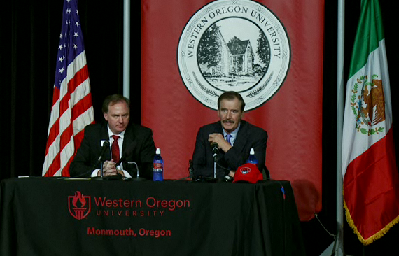 WOUFoundation's tweet image. RT @mahanay &amp;gt; Western Oregon University hosts former President of Mexico Vicente Fox #woufox