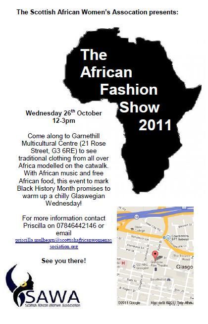 Here's a link to a flyer for the African Fashion Show - the event is being held to celebrate #blackhistorymonth