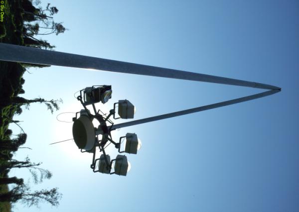StuOstro's tweet photo. While in #Birmingham for #NWAS11, took this photo of still-unrepaired light pole on I-65 damaged by tornado on April 27 http://t.co/IDhyfjIR