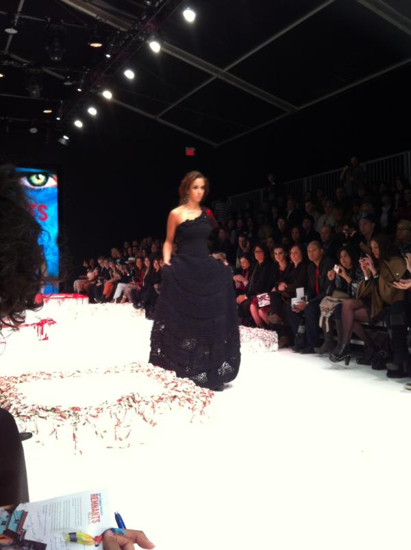 TOFashionWeek's tweet photo. Sweater dress - that might actually weigh as much as the model. #lgfw http://t.co/UGn654YE