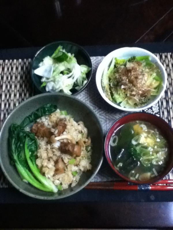 今日の晩ごはん 角煮混ぜご飯だよ！