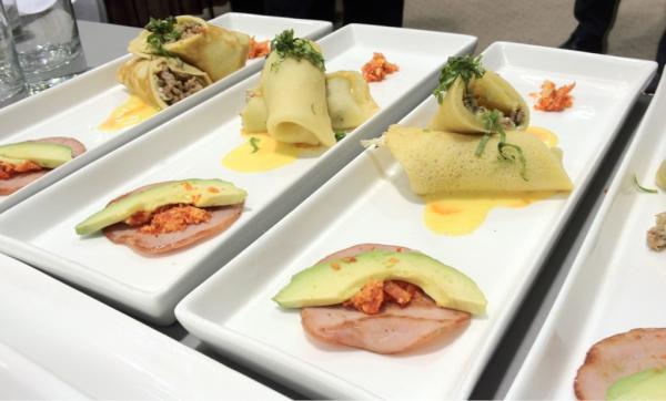 MadisonDining's tweet image. Spicy sausage stuffed crepes, etc - liliana's #MFWS