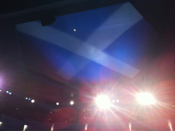 NicolaSturgeon's tweet photo. The ceiling of @EdenCourt at the finale of #SNP11 http://t.co/pK33QSQZ