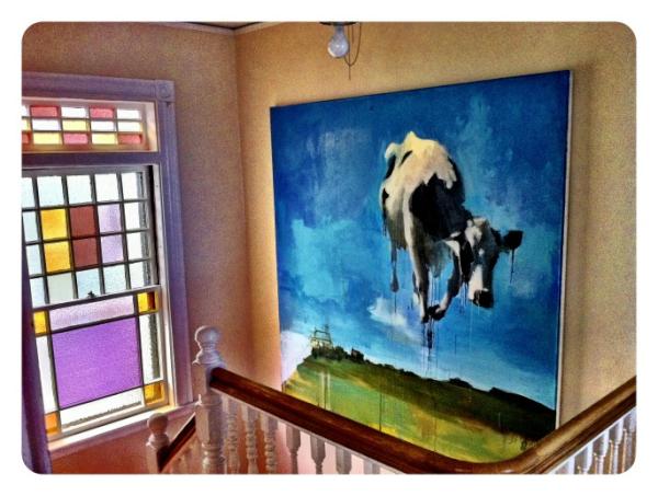Our Caitlin Hurd cow is hung.