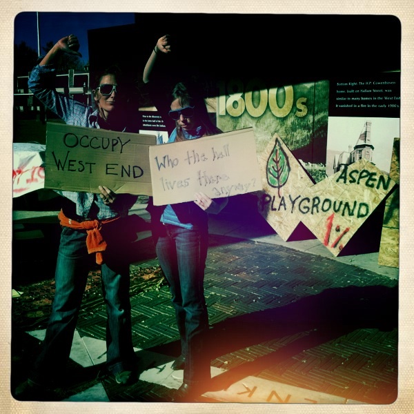 ErinErickson2's tweet photo. Love random days where you end up occupying places with random signs.  Performance activism/art in action. http://t.co/TMFXer8E