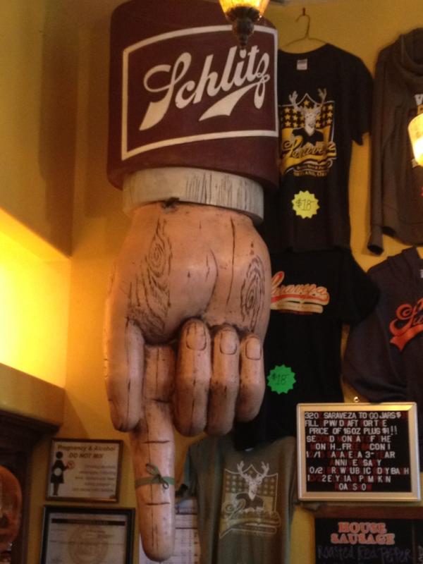 hettielamb's tweet photo. Watching the Packers game at a bar in Portland. And despite the sign, thankfully with only local microbrews on tap. http://t.co/mB6quPsY