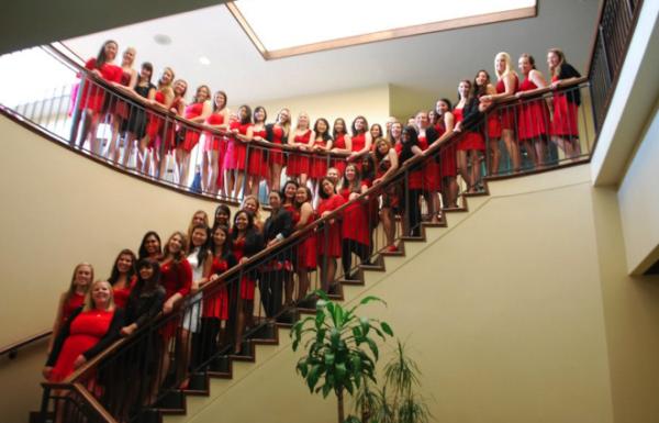 Our ladies looking lovely in red at our Red Dress Celebration yesterday! #aoe