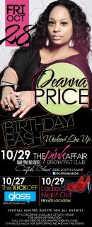 catfishbluesdal's tweet image. Mrs. #CatfishBlues Deanna Price Bday wknd ... Nov 28th #ThePinkAffair 29th #TheKickoffGlass 30th #LadiesNiteOut
