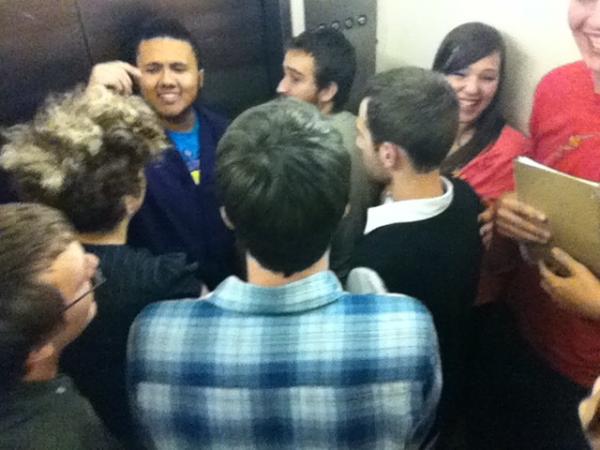 Cait_Elizabeth's tweet image. Thirteen people in an elevator that stopped working. #panic #opendiscussions